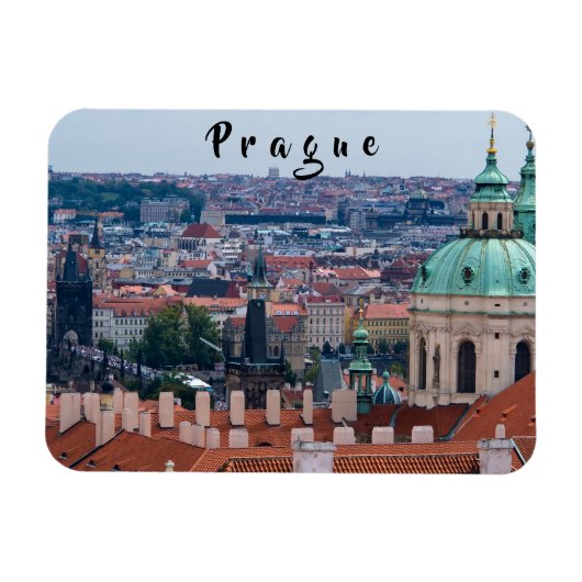 Kirche St. Nicolas und Dächer von Prag Magnet (Horizontal)
