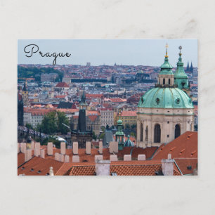 Kirche St. Nicolas und Dächer von Prag Postkarte