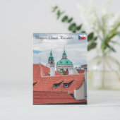 Kirche St. Nikolaus und Dächer von Prag Postkarte (Stehend Vorderseite)