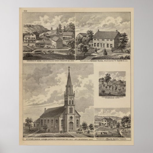 Kirche St. Peter, Caledonia, Minnesota Poster (Vorne)