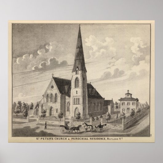 Kirche St. Peter und Kirchenresidenz Poster (Vorne)