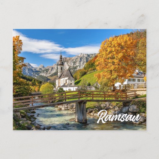 Kirche St. Sebastian, Ramsau, Deutschland Postkarte (Vorderseite)