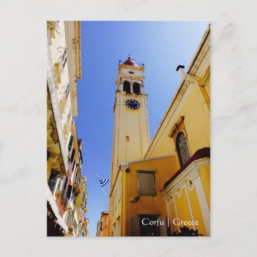 Kirche St. Spyridon, Korfu, Griechenland Postkarte (Vorderseite)