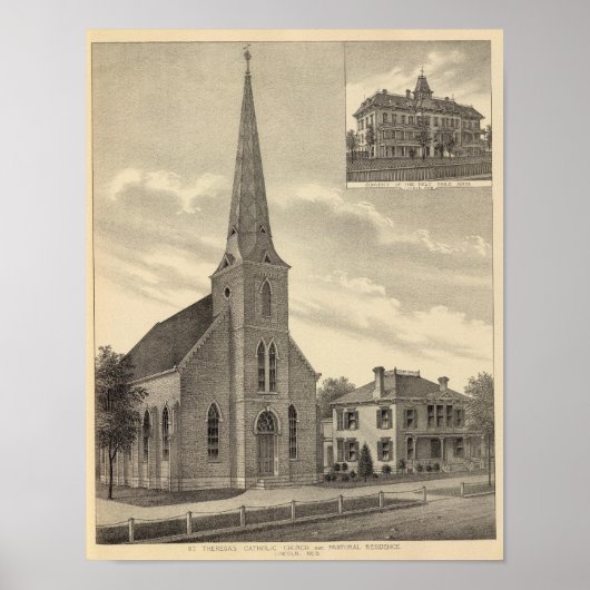 Kirche St. Theresa, Nebraska Poster (Vorne)