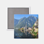 Kirche und Dorf Hallstatt, Österreich mit Alpen Magnet (Vorderseite/Rückseite)