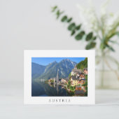 Kirche und Dorf Hallstatt, Österreich mit Alpen Postkarte (Stehend Vorderseite)