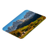 Kirche und Dorf mit Berglandschaft Magnet (Linke Seite)