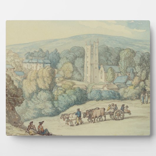 Kirche und Dorf St. Cue, Cornwall, c.181 Fotoplatte (Vorderseite)
