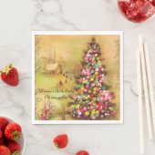 Kirche und Weihnachtsbaum personalisieren Papier Serviette (Beispiel)