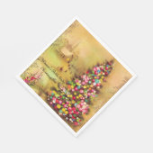 Kirche und Weihnachtsbaum personalisieren Papier Serviette (Ecke)