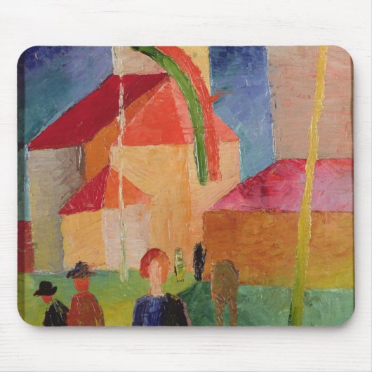 Kirche verziert mit Flaggen Mousepad (Vorne)