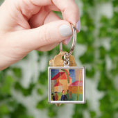 Kirche verziert mit Flaggen Schlüsselanhänger (Hand)