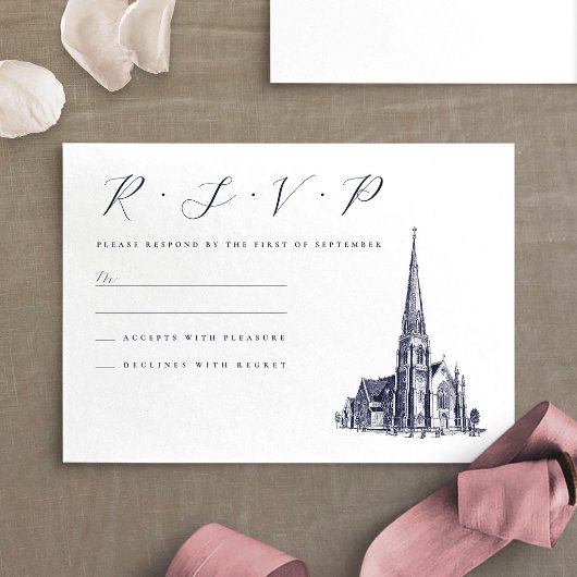 Kirche Vintager Veranstaltungsort RSVP Karte