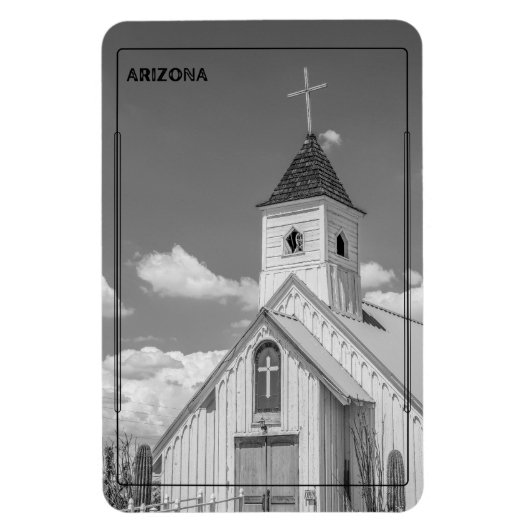 Kirche von Arizona in Monochrome Magnet (Vertikal)