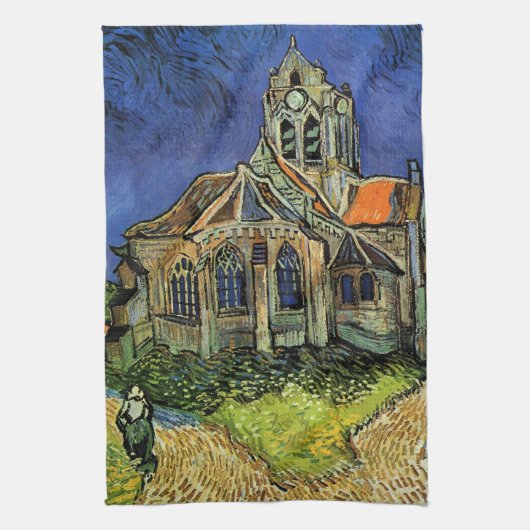 Kirche von Auvers-sur-Oise von Vincent van Gogh Geschirrtuch (Vertikal)
