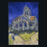 Kirche von Auvers-sur-Oise von Vincent Van Gogh Tischnummer<br><div class="desc">Die Kirche in Auvers-sur-Oise, Aussicht vom Chevet von Vincent Van Gogh, Öl auf der Leinwand 1890, ist ein Landschaftsbild einer antiken, massiven Kathedrale im gotischen Stil mit abgerundeter Apsis und einem hohen Glockenturm, der von einem hell erleuchteten, grasbedeckten Hügel in einen dunkelblauen, wirbelnden Himmel aufsteigt. Im Vordergrund führt die Gestalt...</div>