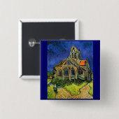 Kirche von Auvers Van Gogh Button (Vorne & Hinten)