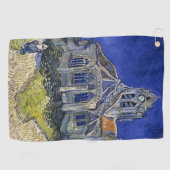 Kirche von Auvers von Van Gogh Gemälde Art Golfhandtuch (Horizontal)