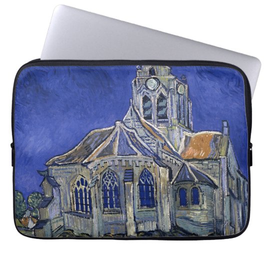 Kirche von Auvers von Van Gogh Gemälde Art Laptopschutzhülle (Vorderseite)