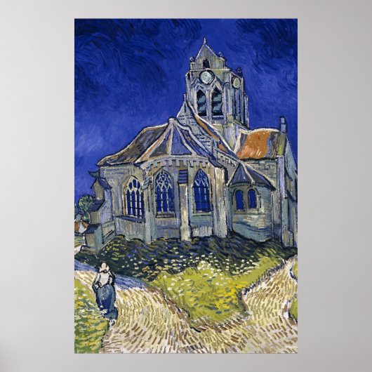 Kirche von Auvers von Van Gogh Gemälde Art Poster (Vorne)