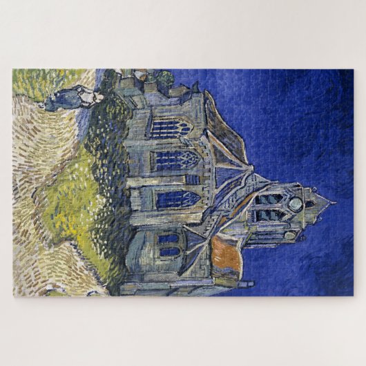Kirche von Auvers von Van Gogh Gemälde Art Puzzle (Horizontal)