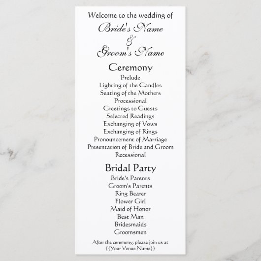 Kirche von Auvers von Vincent van Gogh Wedding Programm (Vorderseite)