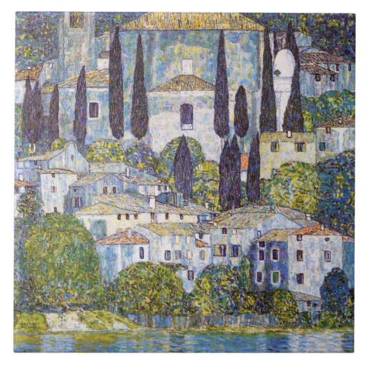 Kirche von Cassone, Gustav Klimt Fliese (Vorderseite)