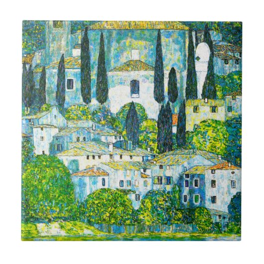 Kirche von Cassone Gustav Klimt Fliese (Vorderseite)