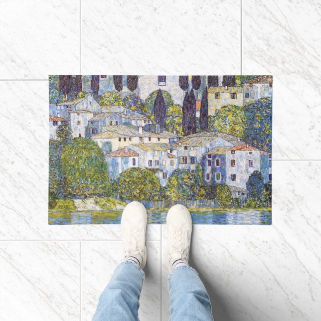 Kirche von Cassone, Gustav Klimt Fußmatte (Indoor)