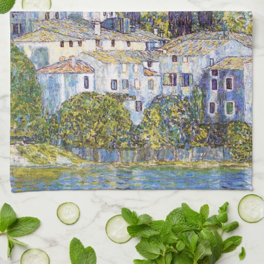 Kirche von Cassone, Gustav Klimt Geschirrtuch (Gefaltet)