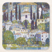 Kirche von Cassone, Gustav Klimt Rechteckiger Pappuntersetzer (Vorderseite)