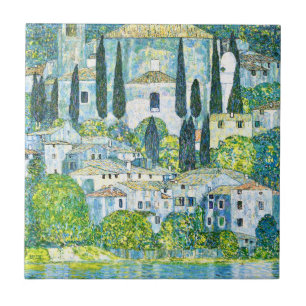 Kirche von Cassone von Gustav Klimt Fliese