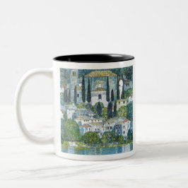 Kirche von Gustav Klimt in Cassone Zweifarbige Tasse