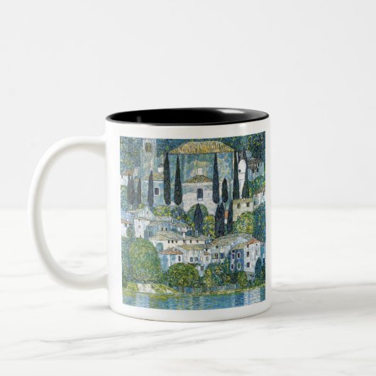 Kirche von Gustav Klimt in Cassone Zweifarbige Tasse (Links)