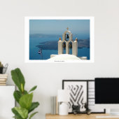 Kirche von Imerovigli, Santorin Poster (Heimbüro)