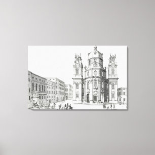 Kirche von Notre Dame, Salzburg, Österreich, von Leinwanddruck