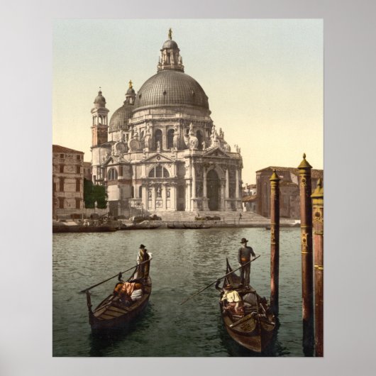 Kirche von Salute Venedig Italien Gondeln Poster (Vorne)