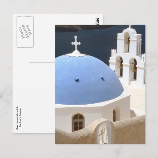 Kirche von Santorin Postkarte (Vorne/Hinten)