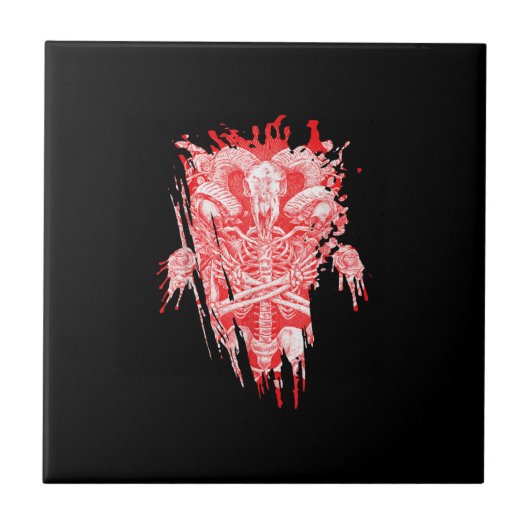 Kirche von Satan Geschenk Alles Hageziege Satanic  Fliese (Vorderseite)