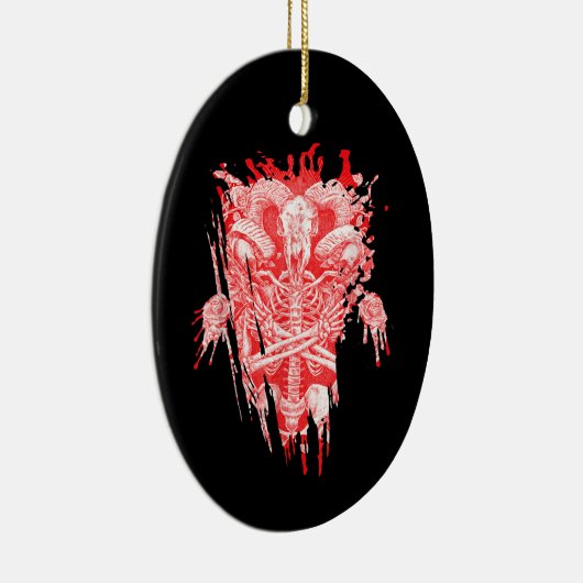 Kirche von Satan Geschenk Alles Hageziege Satanic  Keramik Ornament (Rechts)