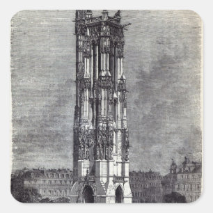 Kirche von St. Jacques de la Boucherie Quadratischer Aufkleber