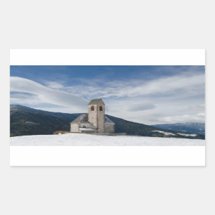 Kirche von St. Jakob im Villnöss Rechteckaufkleber Rechteckiger Aufkleber