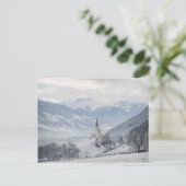 Kirche von Zillertal im Winter Postkarte (Stehend Vorderseite)