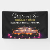 Kirche Weihnachten Abend Candlelight Service Banner (Horizontal)