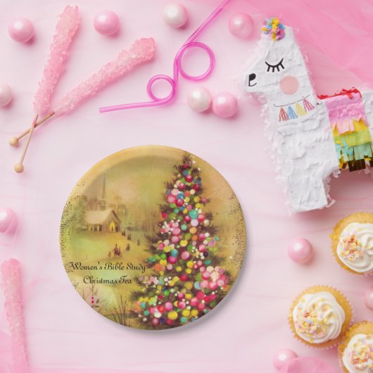 Kirche & Weihnachtsbaum Persönliches Papier Napkin Pappteller (Party)