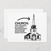 KIRCHE - WO DIE REPUBLIKANER ARBEITEN POSTKARTE (Vorne/Hinten)