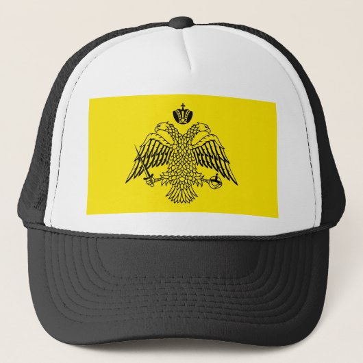Kircheflagge Mount Athos religiös Truckerkappe (Vorderseite)