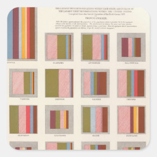Kirchen-Anpassung, statistische US-Lithographie Quadratischer Aufkleber