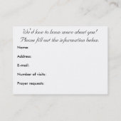 Kirchen-Besucher-Sonnenuntergang-Karte Visitenkarte (Rückseite)