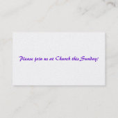 Kirchen-Einladung Visitenkarte (Rückseite)